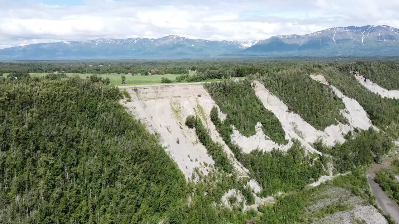 video aereo del rio matanuska. palmera, alaska