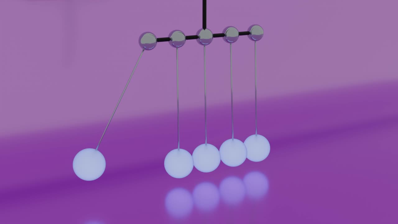 뉴턴의 요람이 움직이고 있다.