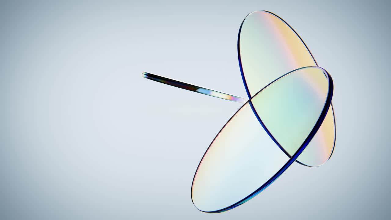 Abstract Iridescent Glass Ovals Rotating Seamlessly