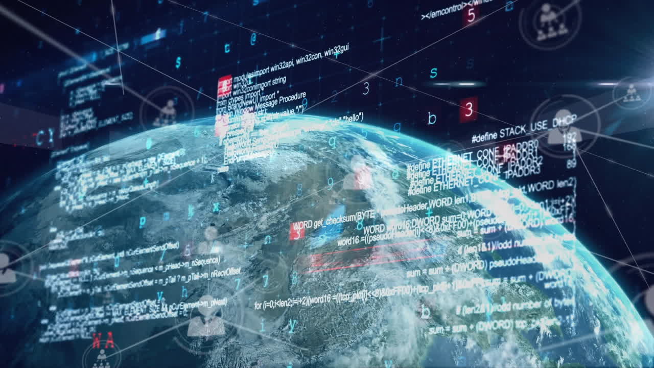 전 세계 데이터 프로세싱의 애니메이션