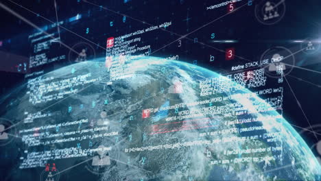 animación del procesamiento de datos en todo el mundo