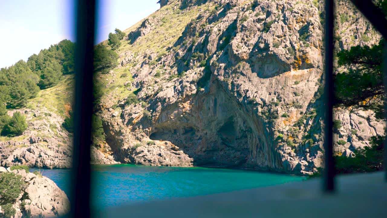 vista de la costa con rocas y árboles