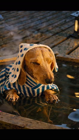 dachshund enjoying a relaxing spa experience