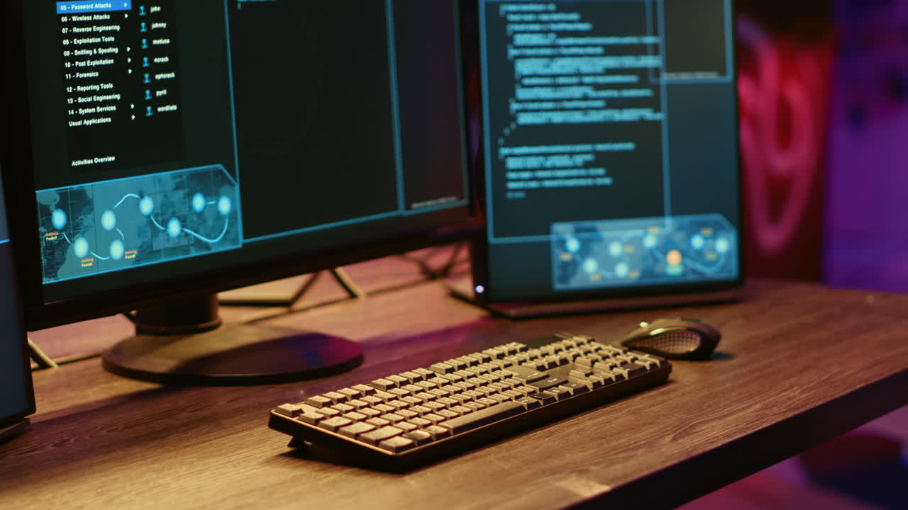 interfaz de software de pirateo de computadoras