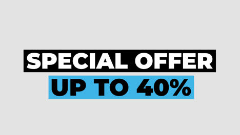 special-offer-up-to-40%-off-word-animation-motion-graphic-video-with-Alpha-Channel,-transparent-background-use-for-web-banner,-coupon,-sale-promotion,-advertising,-marketing-video