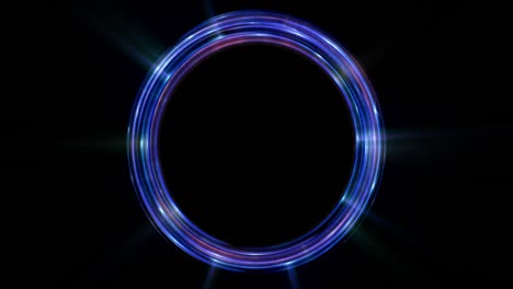 el fondo de neón abstracto. el círculo de brillo girando. el anillo brillante de led.
