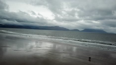 View-of-a-large,-flat,-wet-Irish-beach