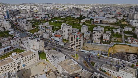 aerial view of historic city of hebron in west bank of palestine