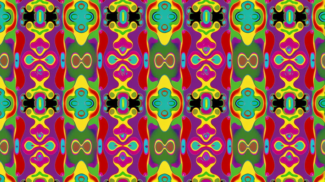Vibrant Psychedelic Abstract Patterns with Symmetrical Designs