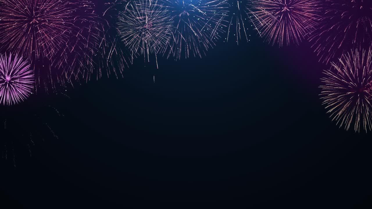 4k abstract loop seamless of real fireworks show explosion background real shining fireworks bokeh
