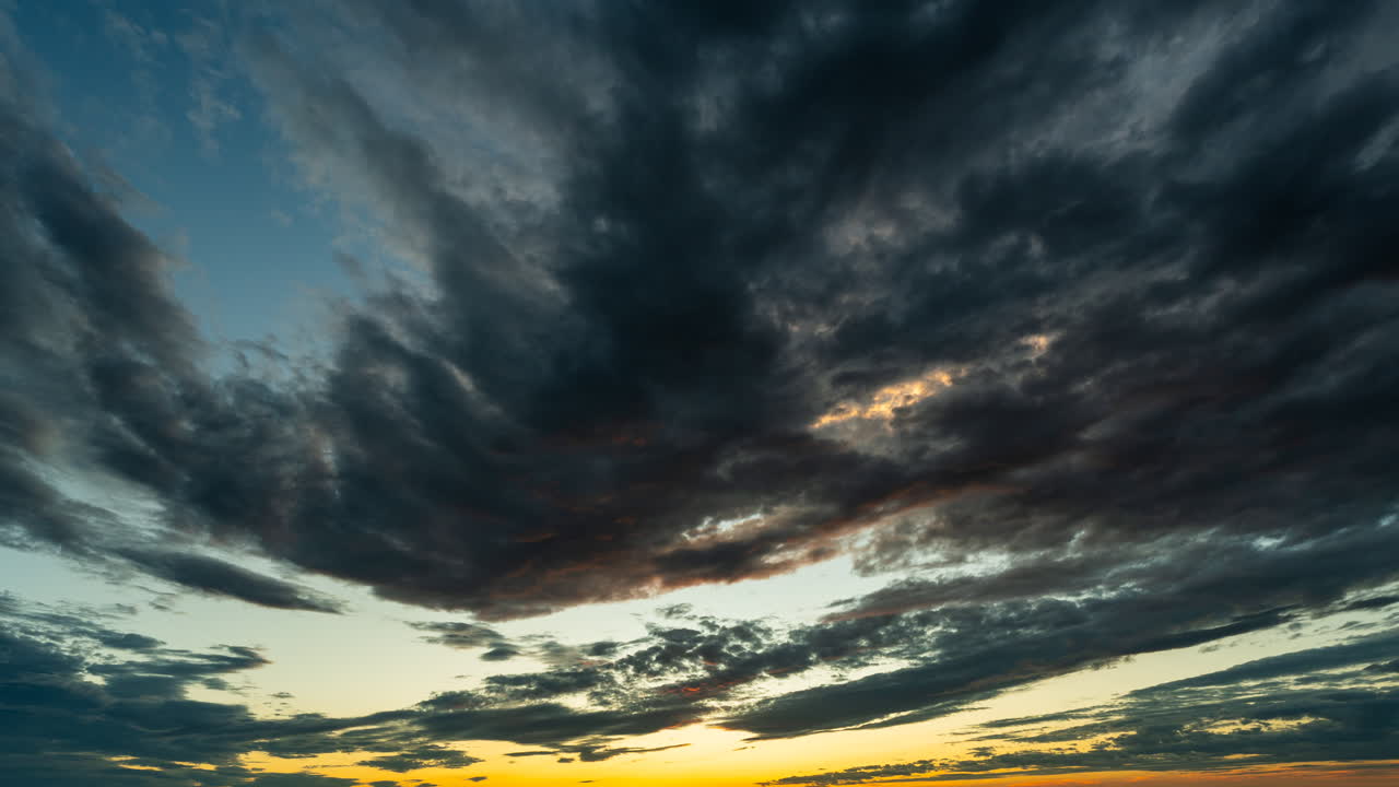 Moving Clouds and Sunset Colors Timelapsed in 4K Sky Views