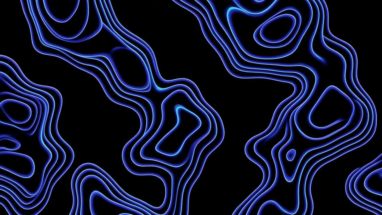 Футуристические синие электрические линии, трансформирующиеся на черном фоне