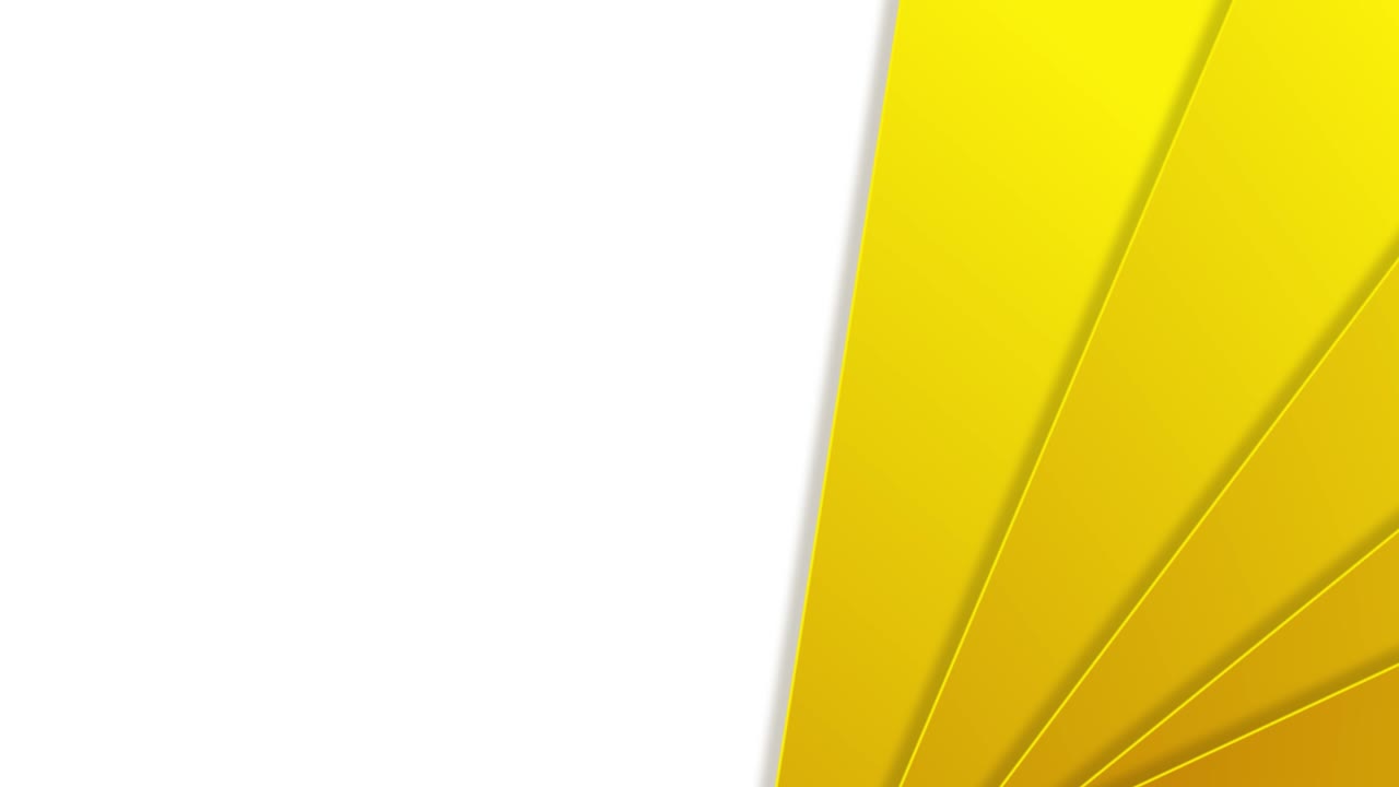 Fanning yellow paper in from right with title space on white