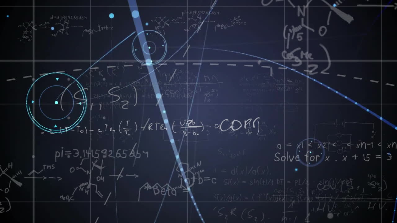 animación de la red de conexiones sobre ecuaciones matemáticas