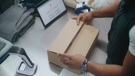 packaging and shipping a box