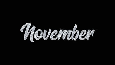 november sparkle text graphic