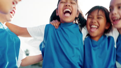 Kids,-soccer-and-jump-in-celebration-for-winning