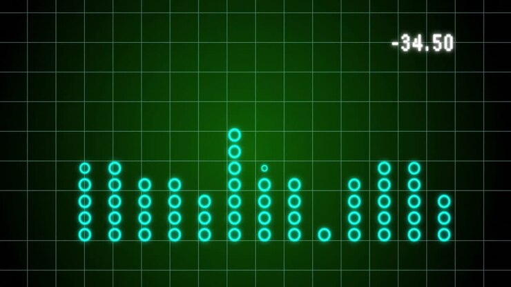 Animation of financial data processing over dark background