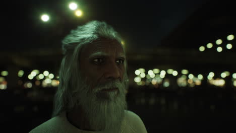 retrato de un anciano indio
