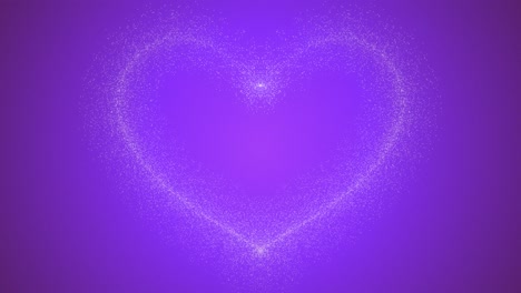love heart sparkle glowing firework animation shape symbol shooting and disappearing on gradient colour background purple white