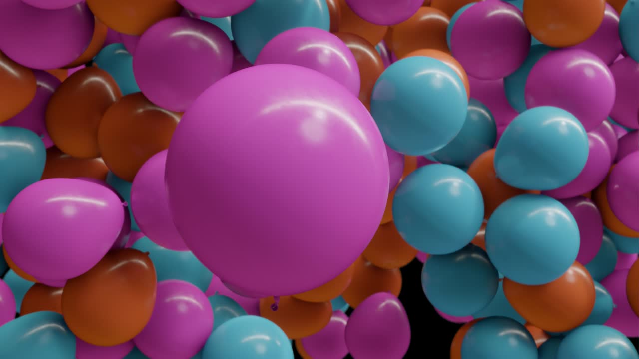 Colorful balloon floating in motion with alpha channel