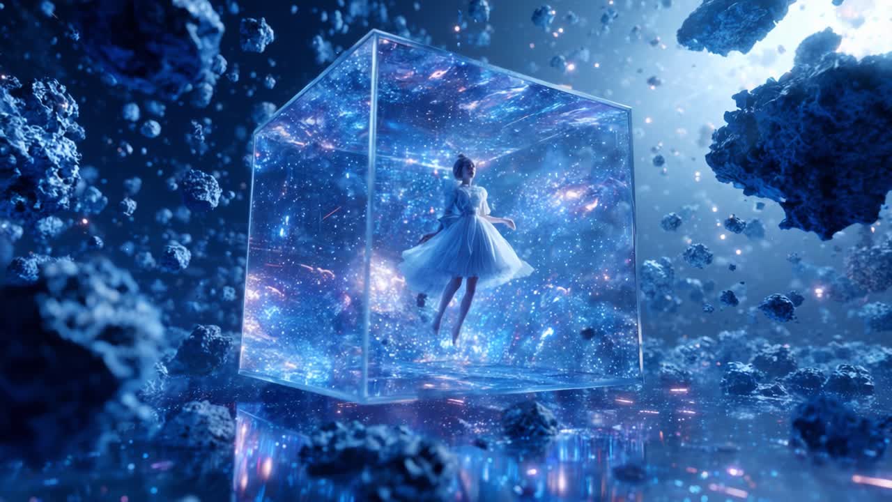 Ballerina in a Celestial Cube