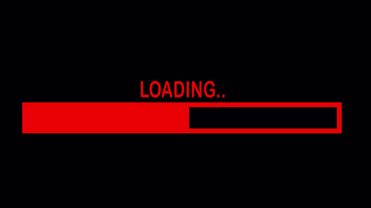 Red Loading Bar Progressing on Black Background