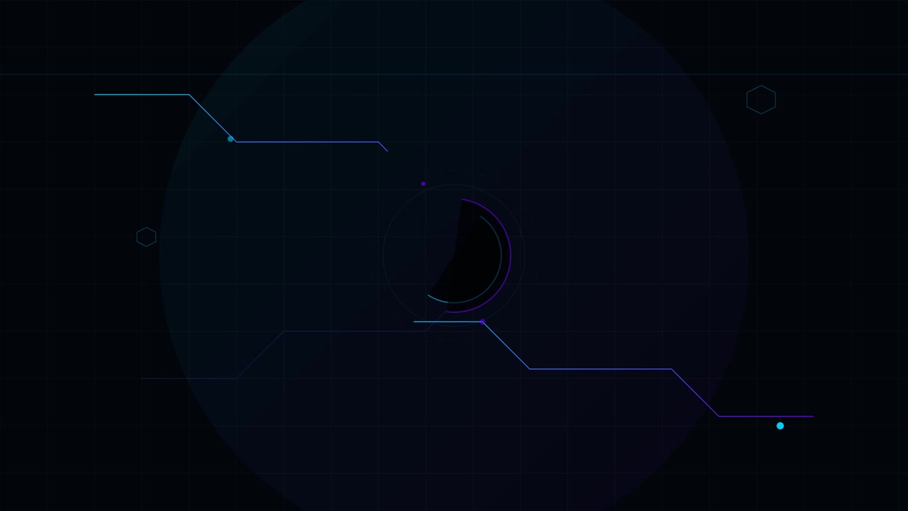 Abstract Digital HUD Interface with Rotating Circular Element