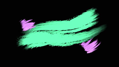 Splashing-green-and-pink-art-paint-brushes-on-black-gradient