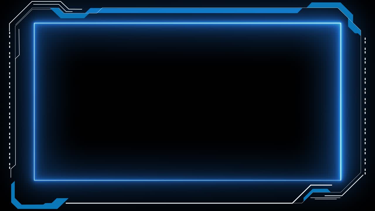 Neon moving hud technology animation black screen futuristic video frame digital plexus lines