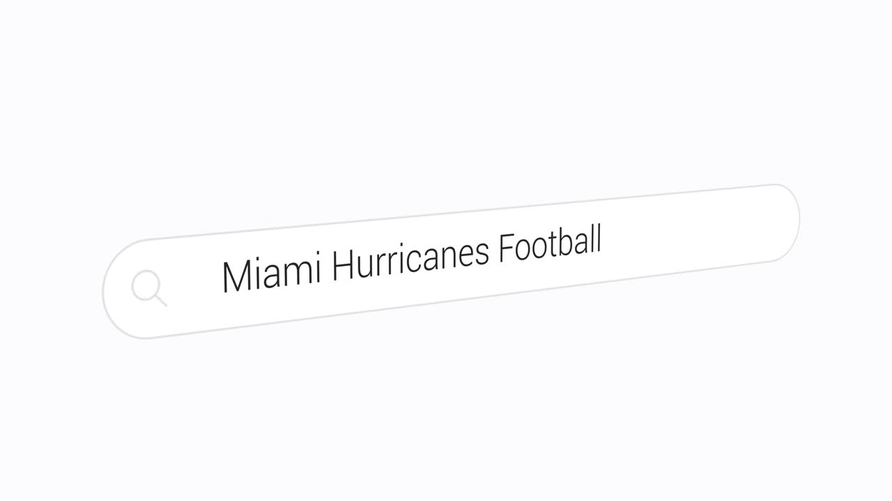 Typing Miami Hurricanes Football In The Search Engine