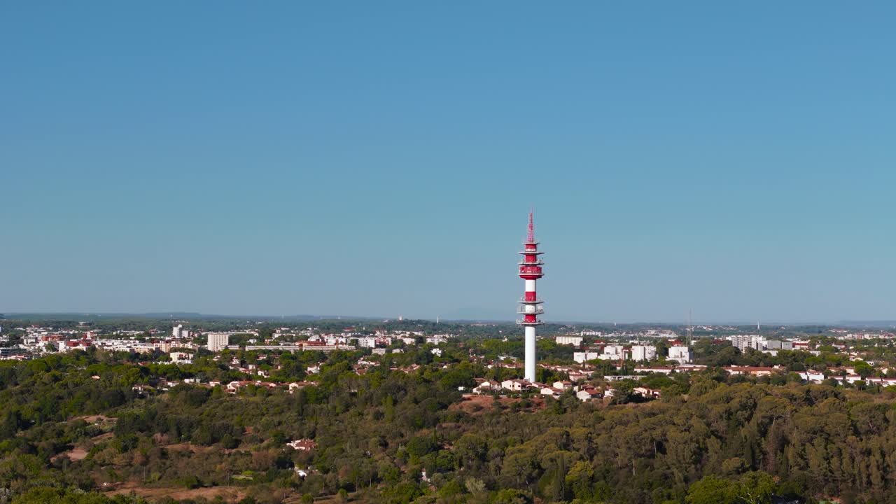 Captivating Aerial View of Montpellier's Bionne Transmitter at 70mm