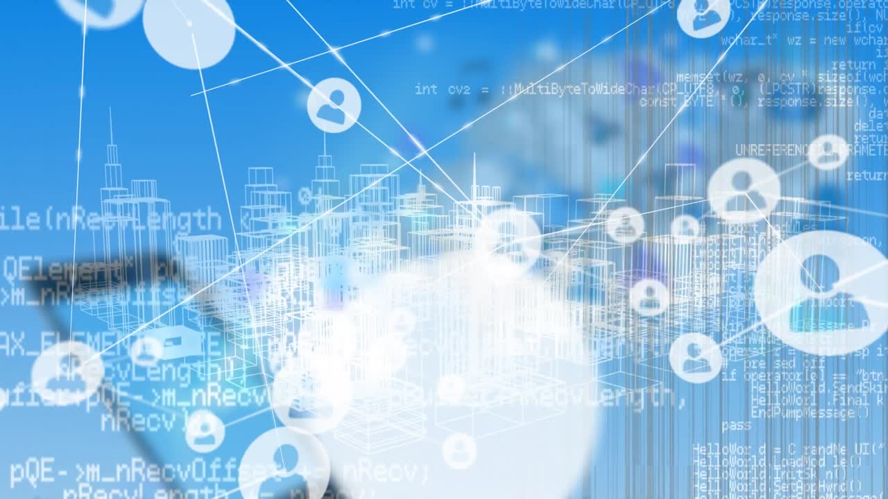 データ処理における接続ネットワークのアニメーション