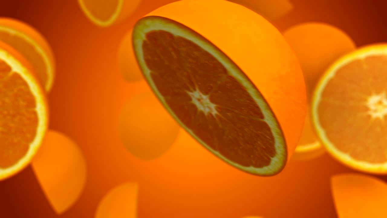 건강한 유기농 오렌지 회전 및 전환 루마 매트 알파 채널 - 완벽한 루프 - 스 비디오