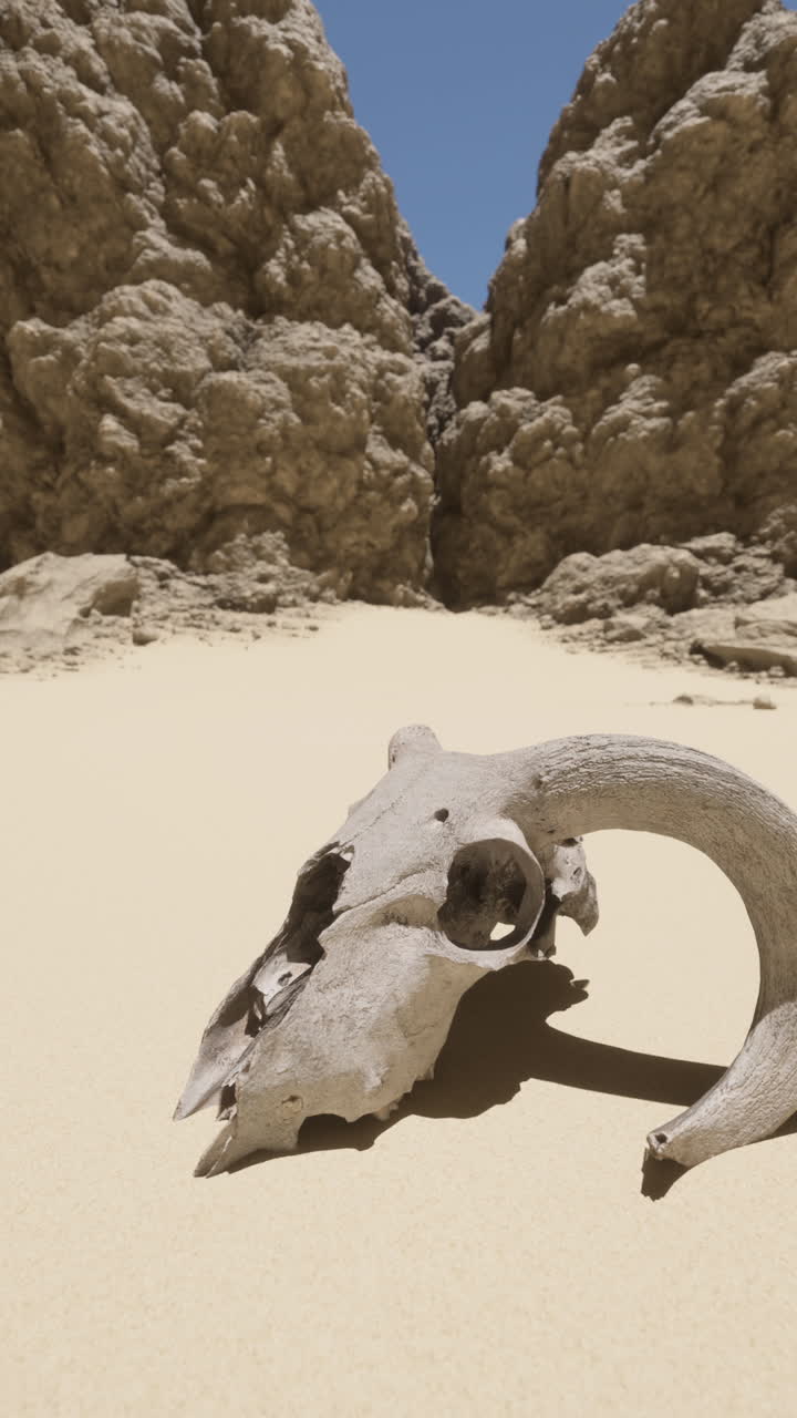 cráneo de animal en un cañón del desierto