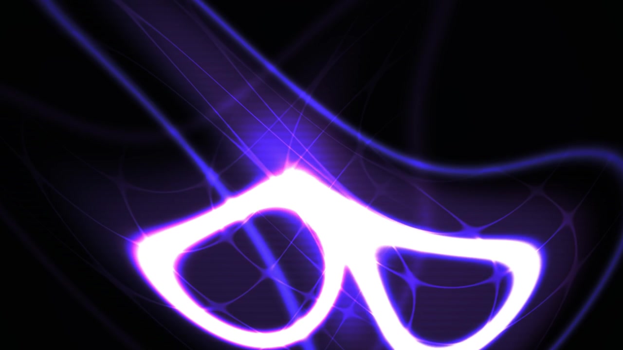 Dynaaminen abstrakti valokuvio violetilla ja sinisellä neonhehkuilla