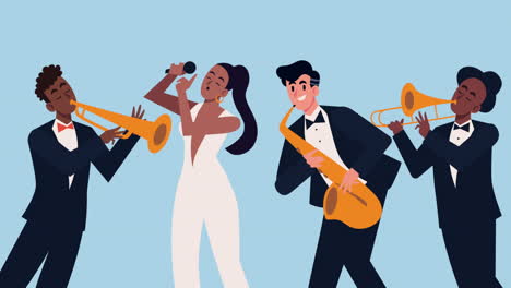 actuación de una banda de jazz