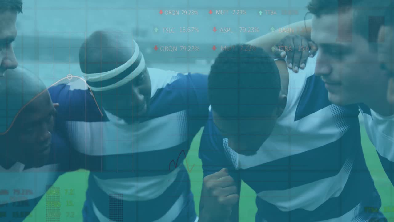 럭비 선수들에 대한 통계의 애니메이션