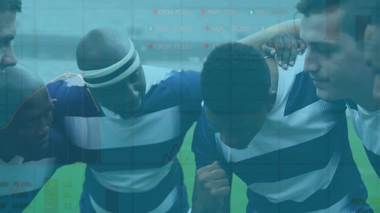Animation of statistics over rugby players