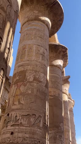 a view of ancient temples ,arc shot, low angle shot
