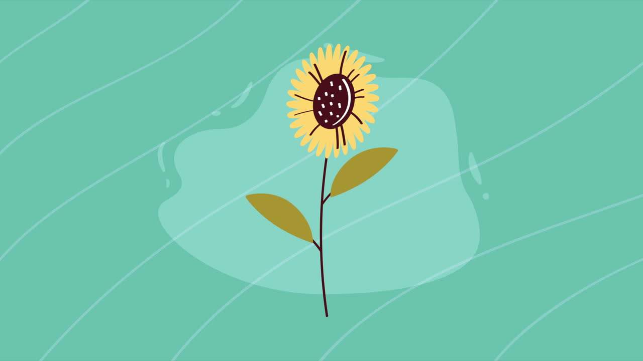 태양꽃 정원 꽃 자연 애니메이션