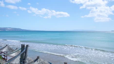 beautiful beach scene with waves and blue water