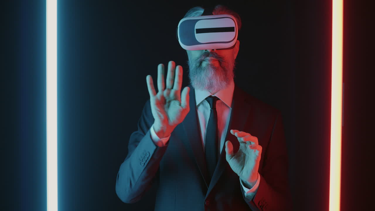 Businessman Experiencing VR Technology