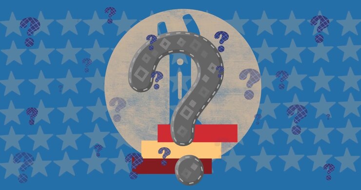 Animation of question marks and stars over books icons