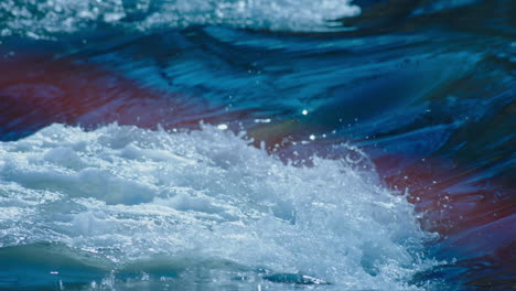 slow motion view of strong current in river