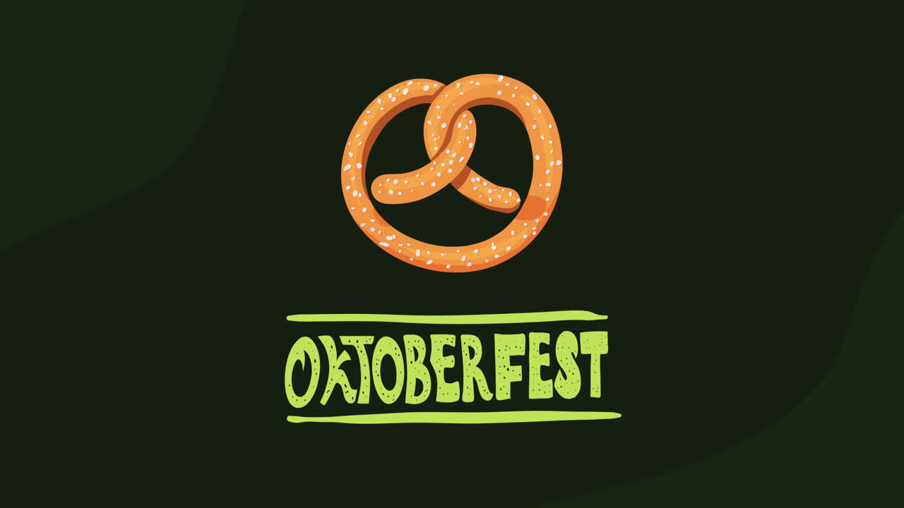 letras de oktoberfest con animación de pretzels
