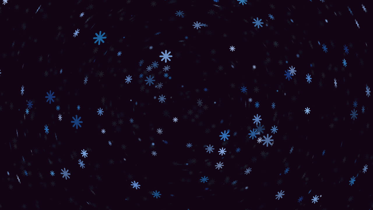 Frosty snowflake design shimmers on dark canvas