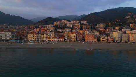 aerial view of varazze beach coastline