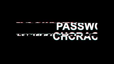 contraseña cracked efecto glitch texto distorsión de televisión digital animación en bucle 4k
