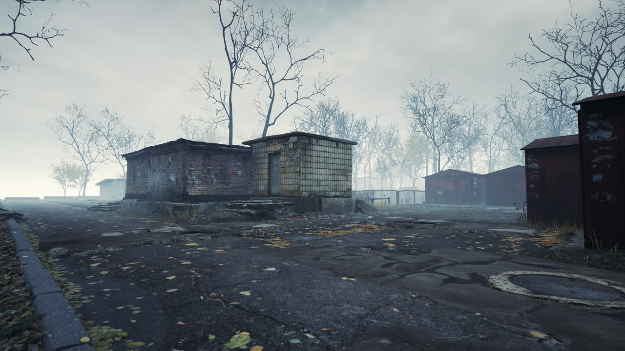 체르노빌 원자력 발전소 근처의 배제 구역의 프리피아트 도시 전망